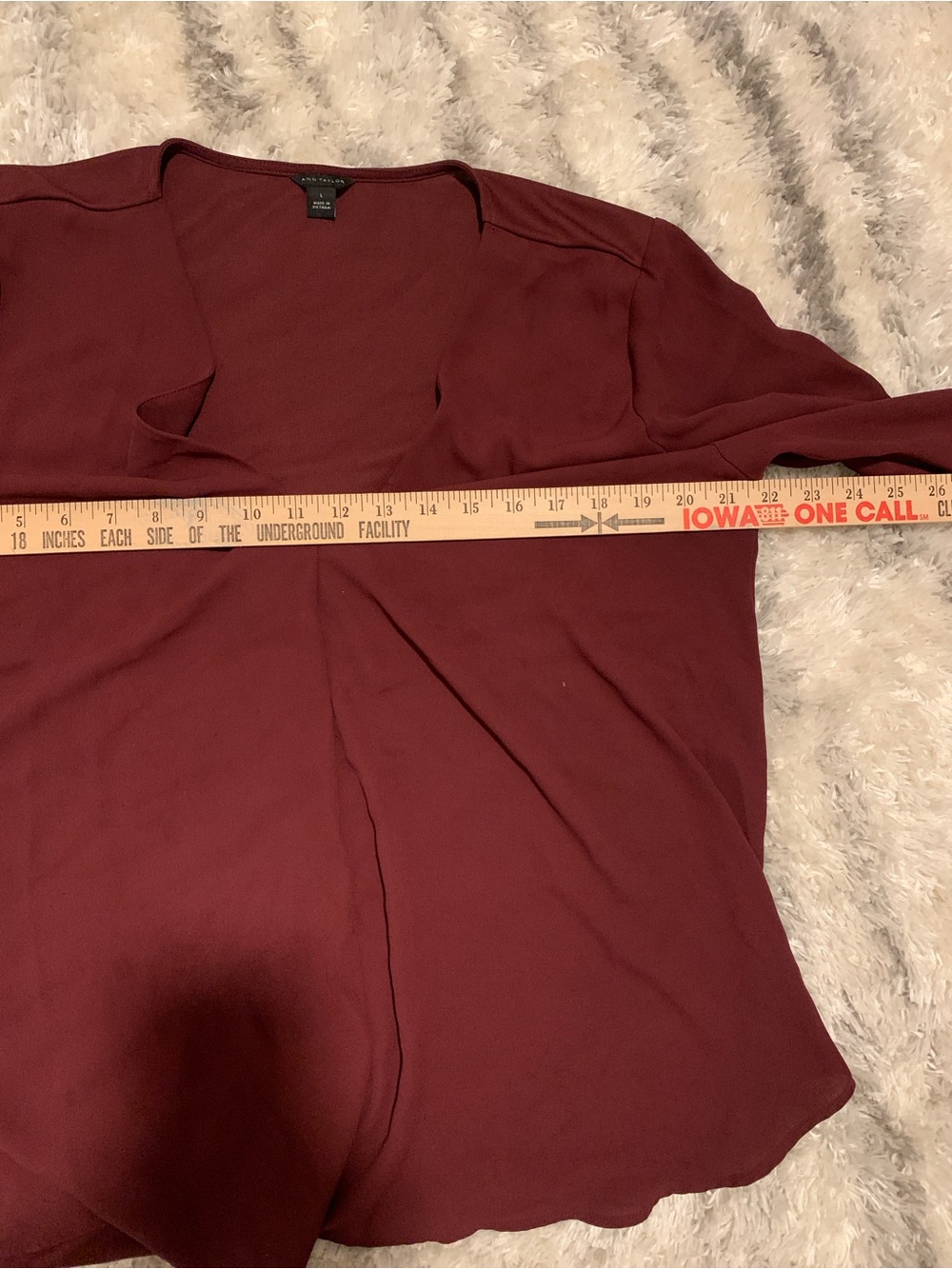 Ann Taylor Deep Red V-Neck Blouse - Picture 8 of 8